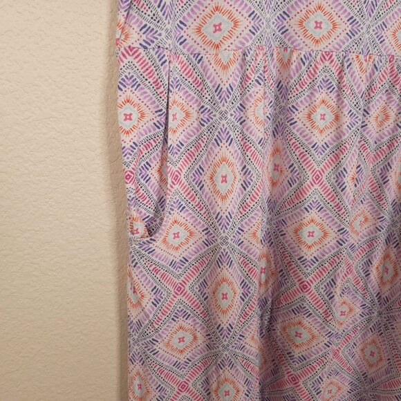 J.Jill Womens Dress Large Pockets Multicolor Geometric Print Short Sleeve - Picture 5 of 7